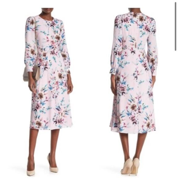 NWT Nanette Lepore Lenore Long Sleeve Floral Dress Size 12 - Picture 1 of 8